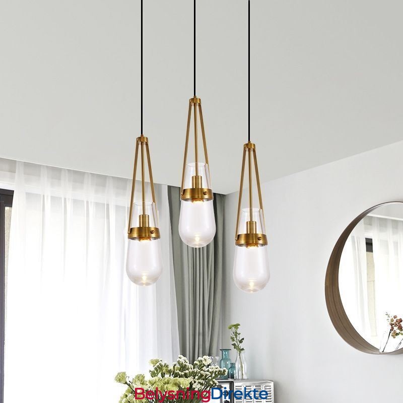 Vanndråpe Glass Pendellampe Moderne Minimalistisk Smijern Liten Taklampe