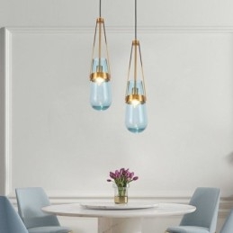 Vanndråpe Glass Pendellampe Moderne Minimalistisk Smijern Liten Taklampe