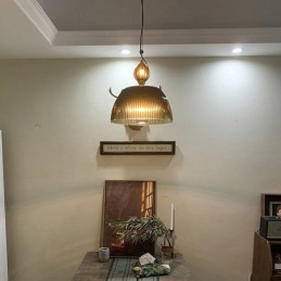 Plissert Glass Pendellampe Moderne Minimalistisk Smijern Liten Taklampe