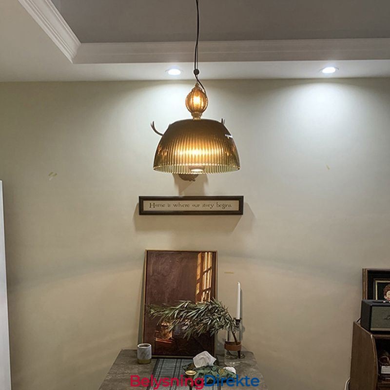 Plissert Glass Pendellampe Moderne Minimalistisk Smijern Liten Taklampe