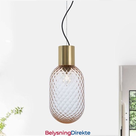 Rutenett Glass Pendellampe Moderne Jern Enkel Taklampe