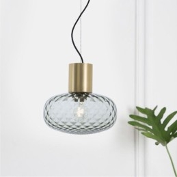 Rutenett Glass Pendellampe Moderne Jern Enkel Taklampe