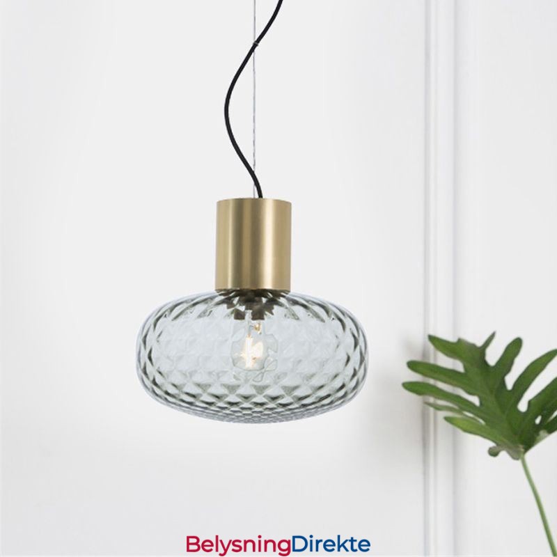 Rutenett Glass Pendellampe Moderne Jern Enkel Taklampe