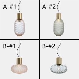 Rutenett Glass Pendellampe Moderne Jern Enkel Taklampe