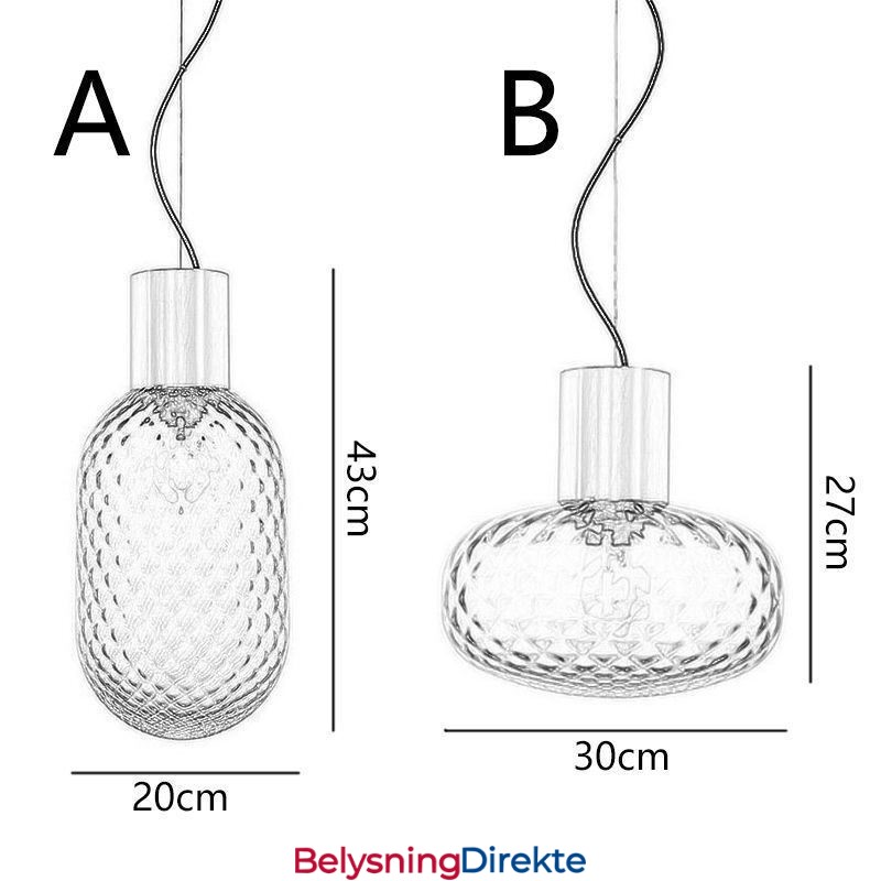 Rutenett Glass Pendellampe Moderne Jern Enkel Taklampe