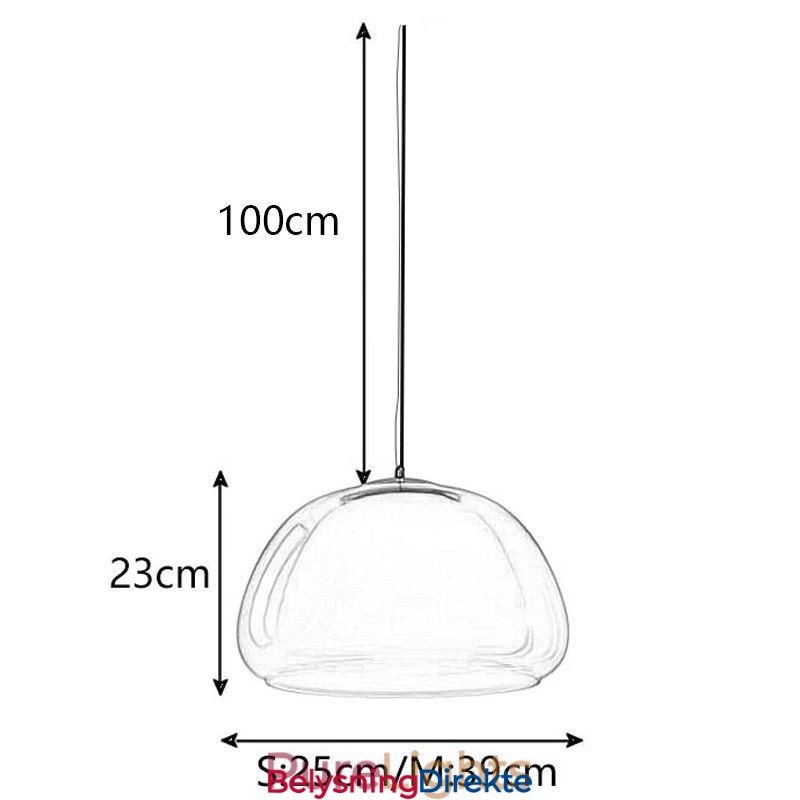 Moderne, Enkel Taklampe I Klart Glass Med Pudding
