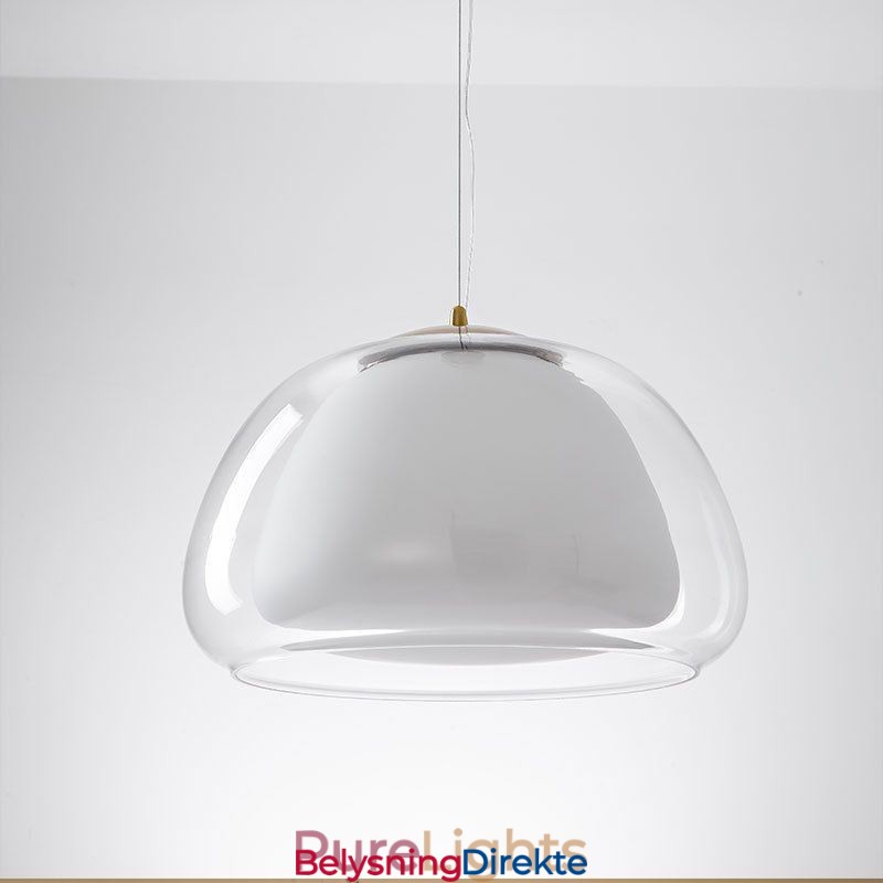 Moderne, Enkel Taklampe I Klart Glass Med Pudding