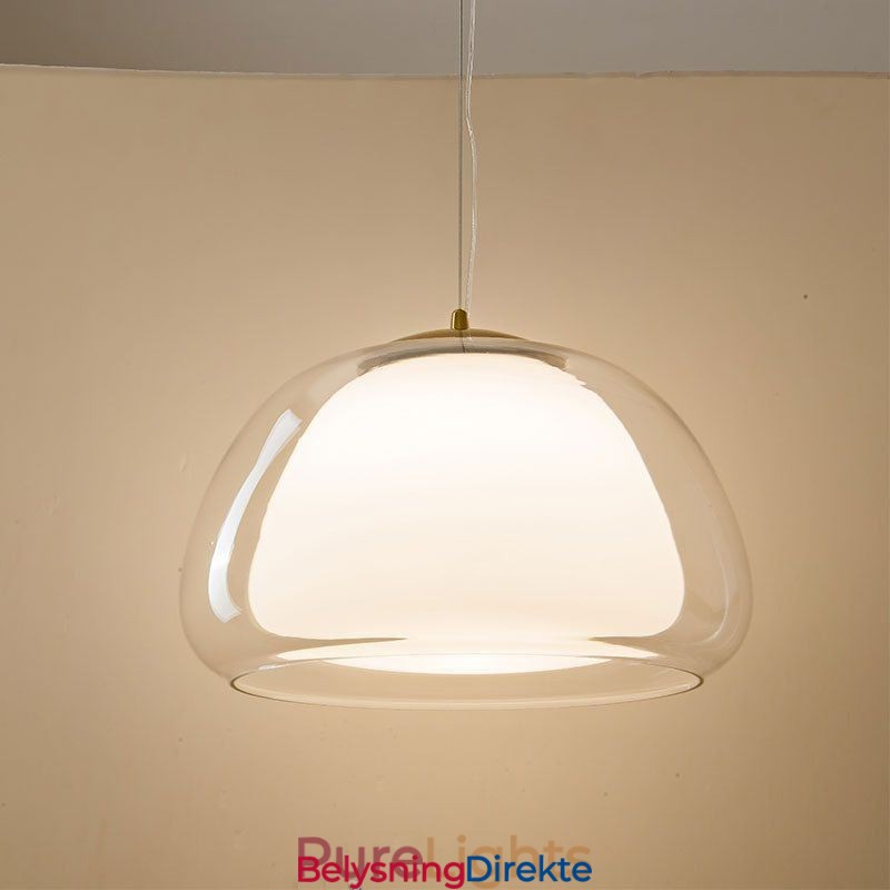 Moderne, Enkel Taklampe I Klart Glass Med Pudding