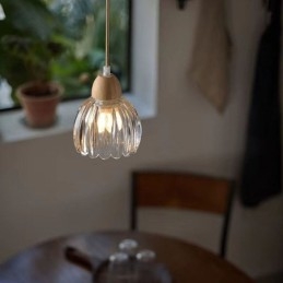Pendellampe I Glass, Retro, Pastoral Stil, Taklampe I Gummitre, Dekorativ Lampe