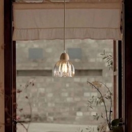 Pendellampe I Glass, Retro, Pastoral Stil, Taklampe I Gummitre, Dekorativ Lampe