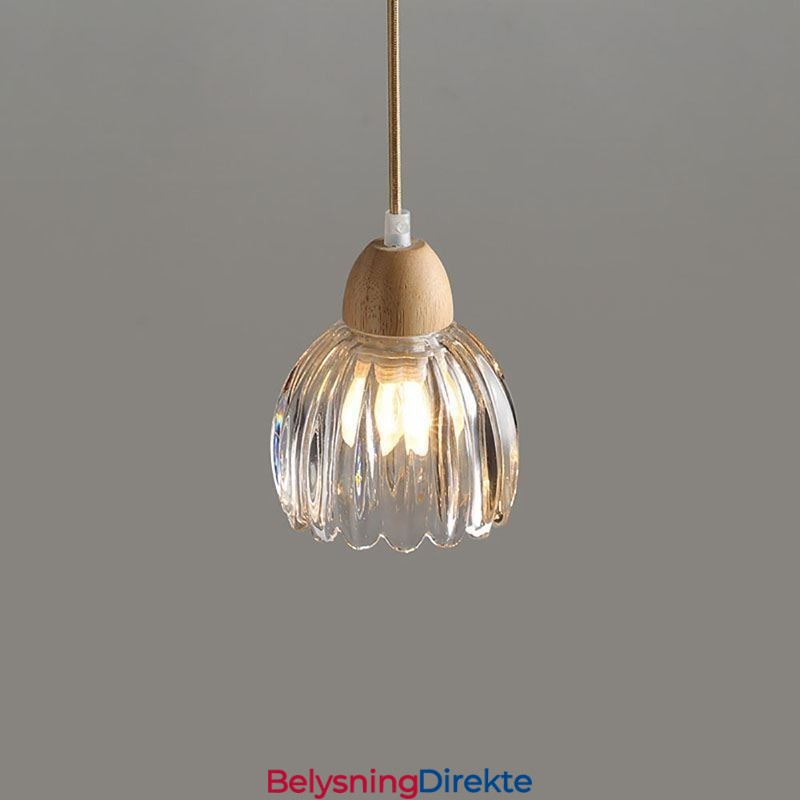 Pendellampe I Glass, Retro, Pastoral Stil, Taklampe I Gummitre, Dekorativ Lampe