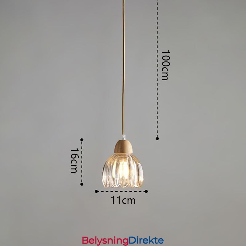 Pendellampe I Glass, Retro, Pastoral Stil, Taklampe I Gummitre, Dekorativ Lampe