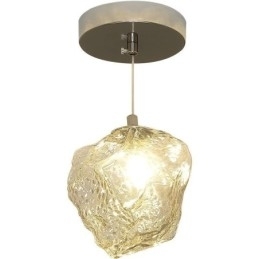 Glass Pendellampe Retro Dekorativ Lampe Isbitformet Lampeskjerm