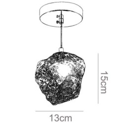 Glass Pendellampe Retro Dekorativ Lampe Isbitformet Lampeskjerm
