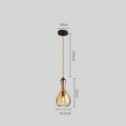 Nordisk Glass Pendellampe Med Ravskjerm Og Taklampe