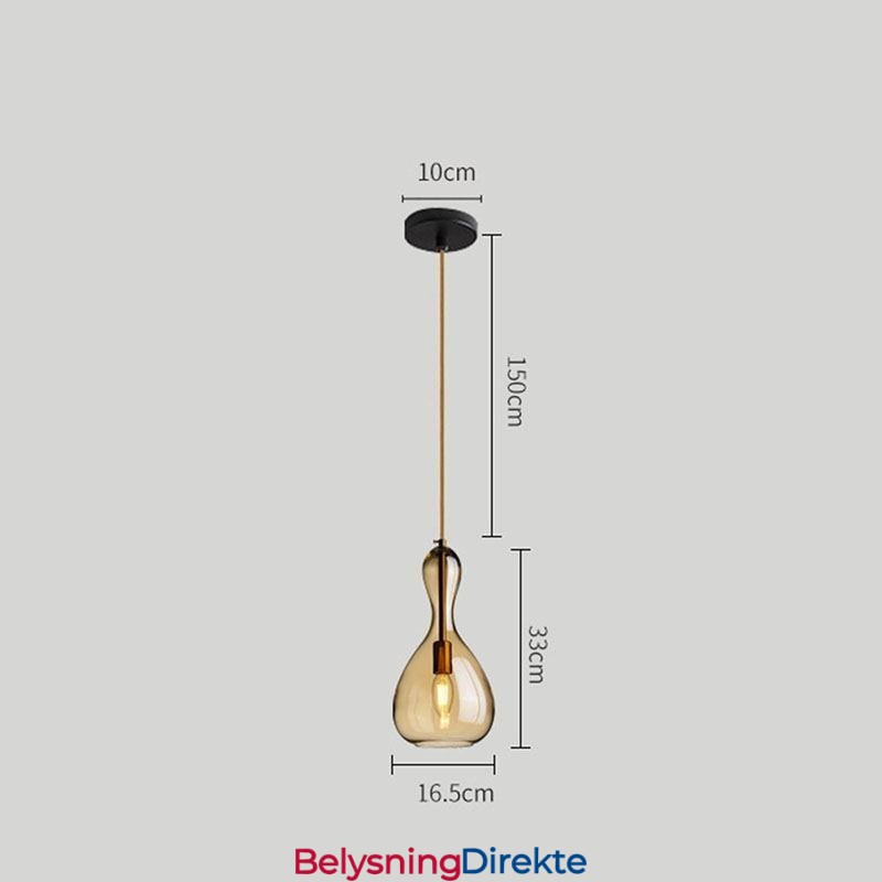 Nordisk Glass Pendellampe Med Ravskjerm Og Taklampe
