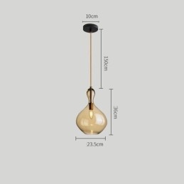 Nordisk Glass Pendellampe Med Ravskjerm Og Taklampe