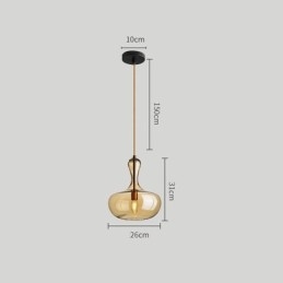 Nordisk Glass Pendellampe Med Ravskjerm Og Taklampe