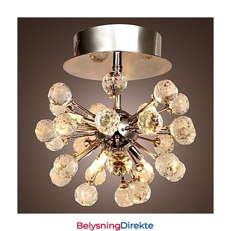 Moderne Samtids Krystall Mini-Style Krom Metall Lysekrone Innfelt Montering