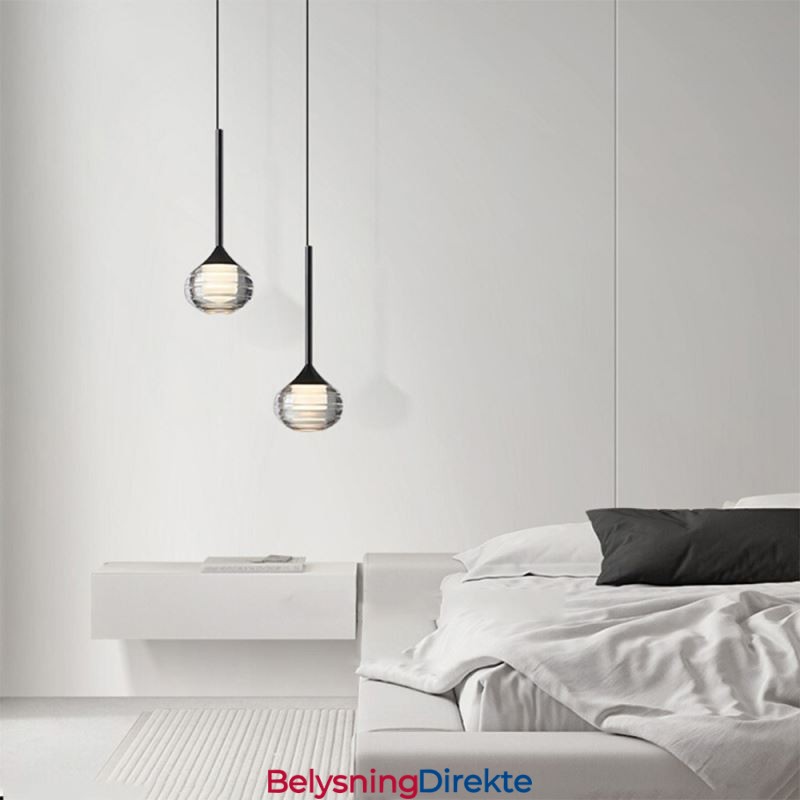 Enkel Glassanhengslampe, Svarte Dekorative Taklamper