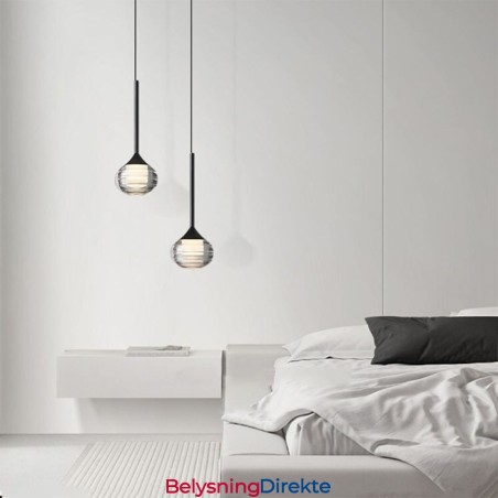 Enkel Glassanhengslampe, Svarte Dekorative Taklamper