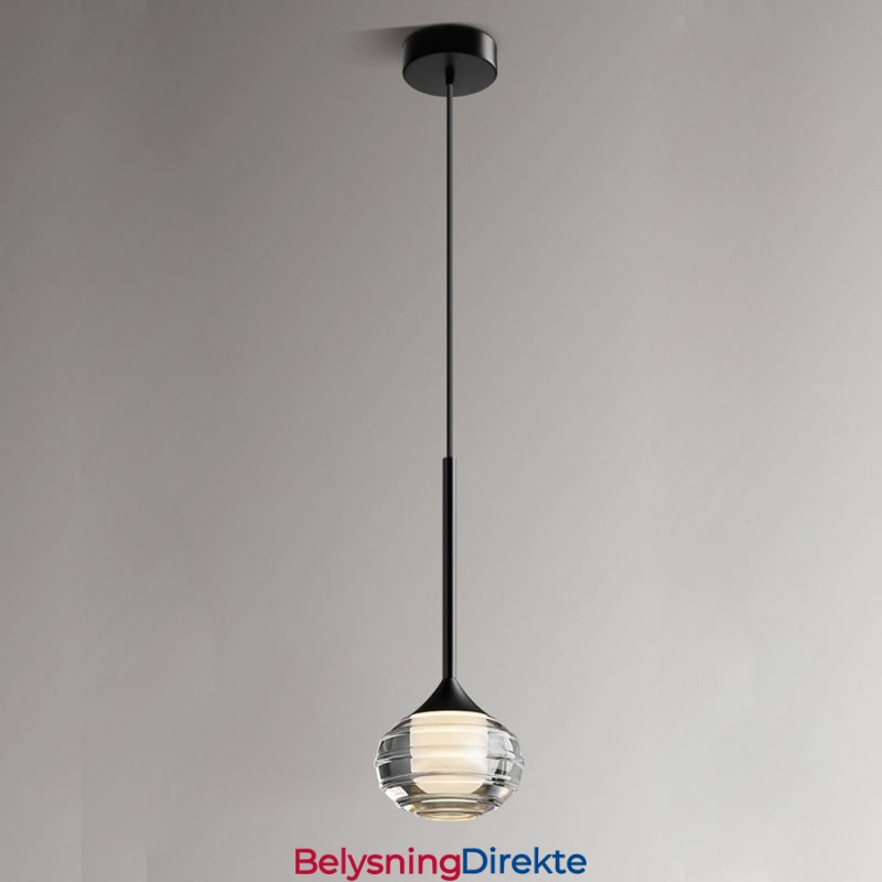 Enkel Glassanhengslampe, Svarte Dekorative Taklamper