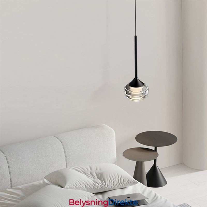 Enkel Glassanhengslampe, Svarte Dekorative Taklamper