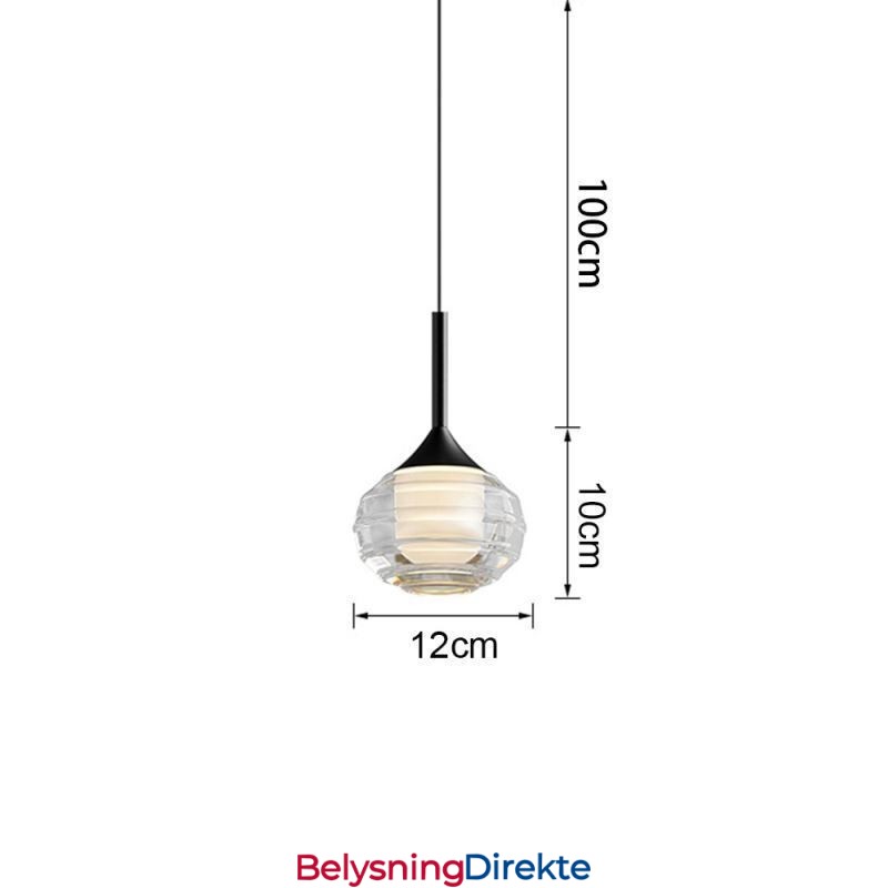 Enkel Glassanhengslampe, Svarte Dekorative Taklamper