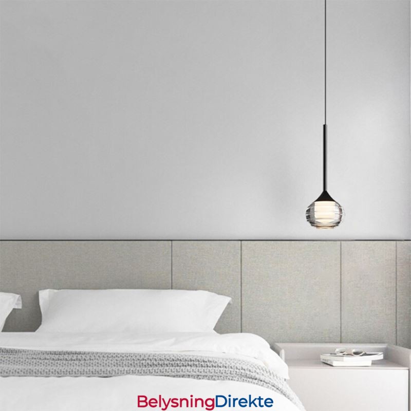 Enkel Glassanhengslampe, Svarte Dekorative Taklamper