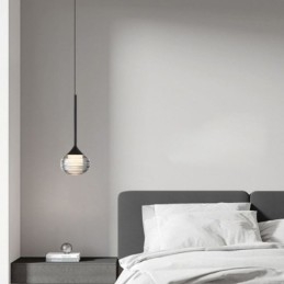 Enkel Glassanhengslampe, Svarte Dekorative Taklamper