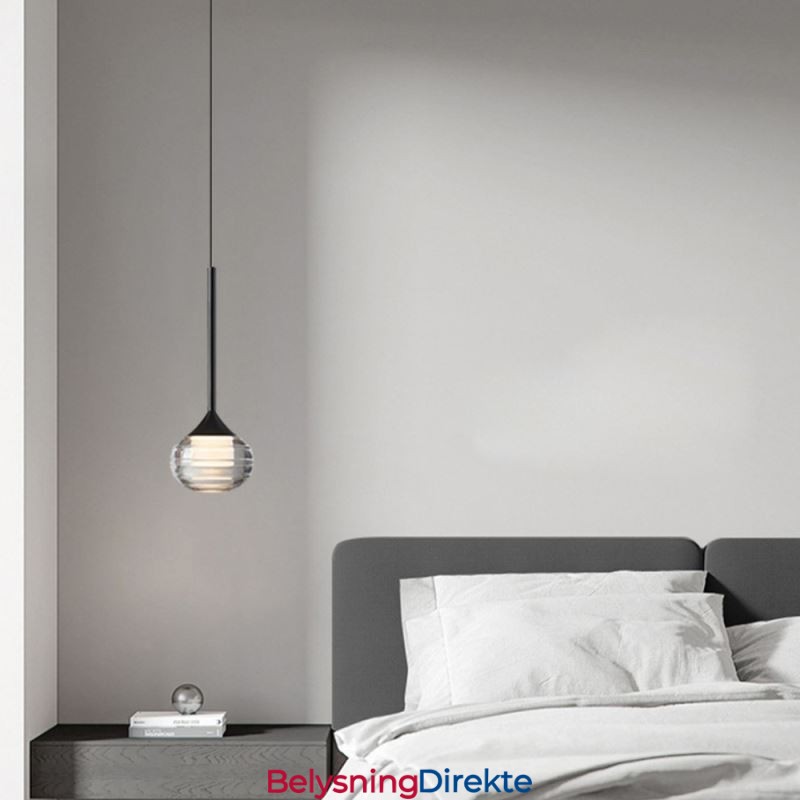 Enkel Glassanhengslampe, Svarte Dekorative Taklamper