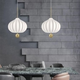Moderne Hvit Glass Pendellampe Kuleformet Minimalistisk Taklampe