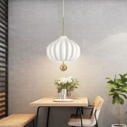 Moderne Hvit Glass Pendellampe Kuleformet Minimalistisk Taklampe