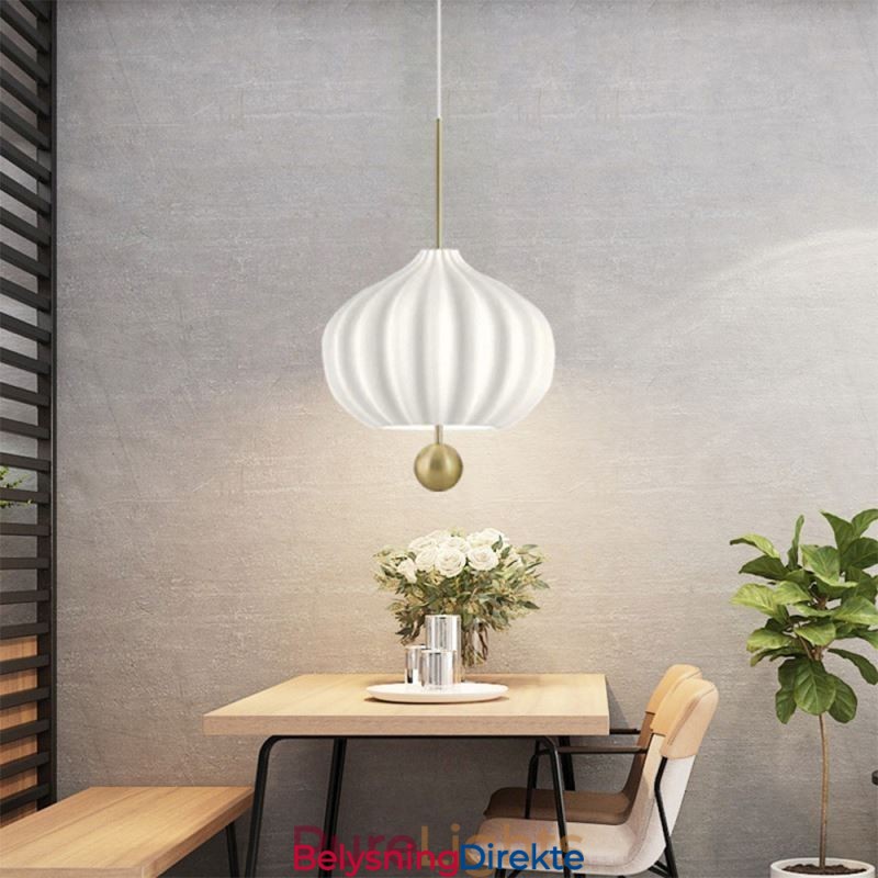 Moderne Hvit Glass Pendellampe Kuleformet Minimalistisk Taklampe