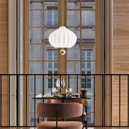 Moderne Hvit Glass Pendellampe Kuleformet Minimalistisk Taklampe