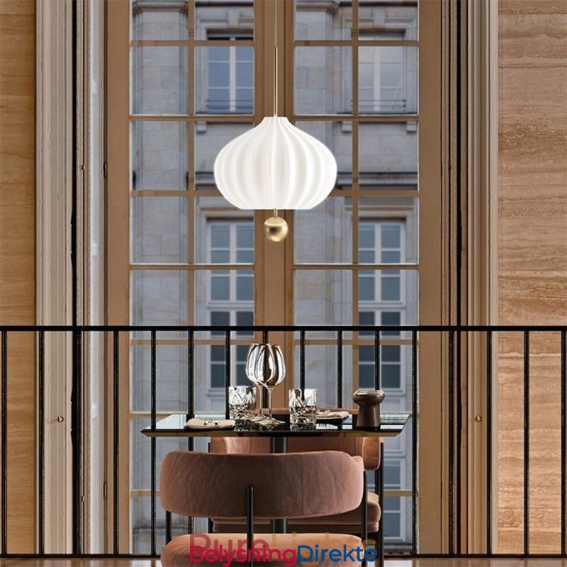 Moderne Hvit Glass Pendellampe Kuleformet Minimalistisk Taklampe