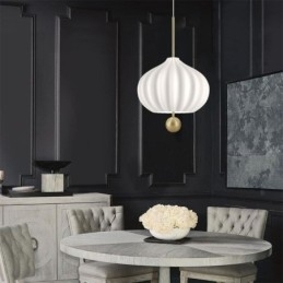 Moderne Hvit Glass Pendellampe Kuleformet Minimalistisk Taklampe