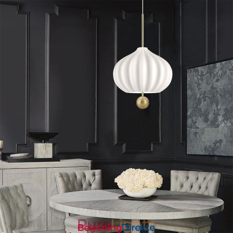 Moderne Hvit Glass Pendellampe Kuleformet Minimalistisk Taklampe