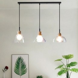 Moderne Enkel Pendellampe Vanngjennomtrengelig Glass 3 Taklamper Nattbordslampe