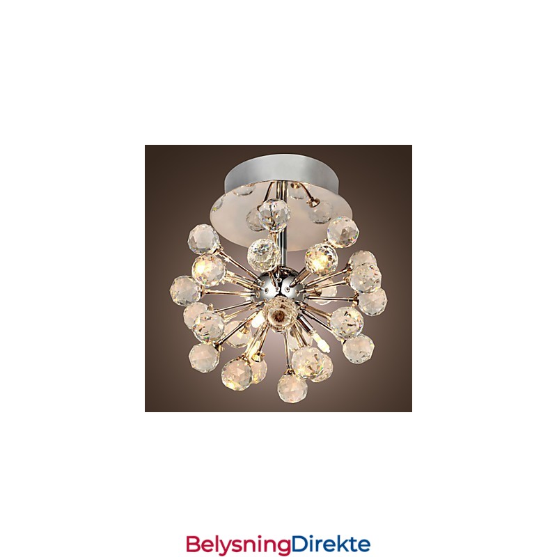 Moderne Samtids Krystall Mini-Style Krom Metall Lysekrone Innfelt Montering