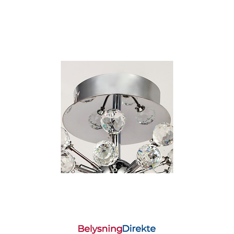 Moderne Samtids Krystall Mini-Style Krom Metall Lysekrone Innfelt Montering