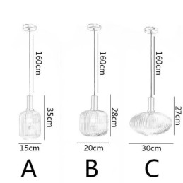 Moderne Pendellampe Med Én Lyskilde I Glass, Pendellampeøy