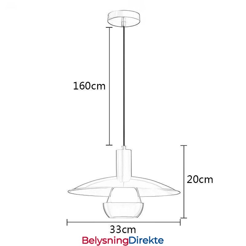 Børstet Gullfarget Pendellampe Med Enkelt Hode