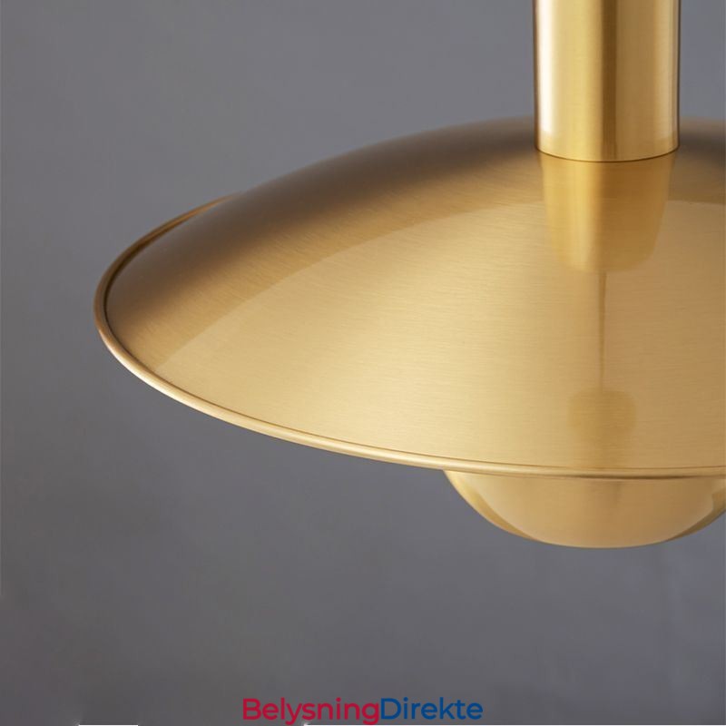 Børstet Gullfarget Pendellampe Med Enkelt Hode