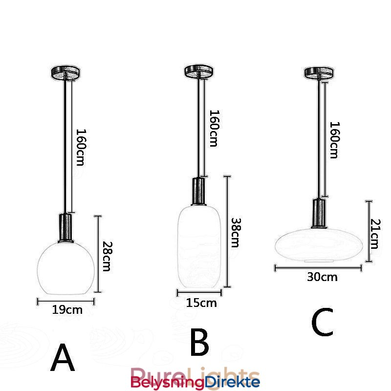 Moderne Enkel Pendellampe I Glass