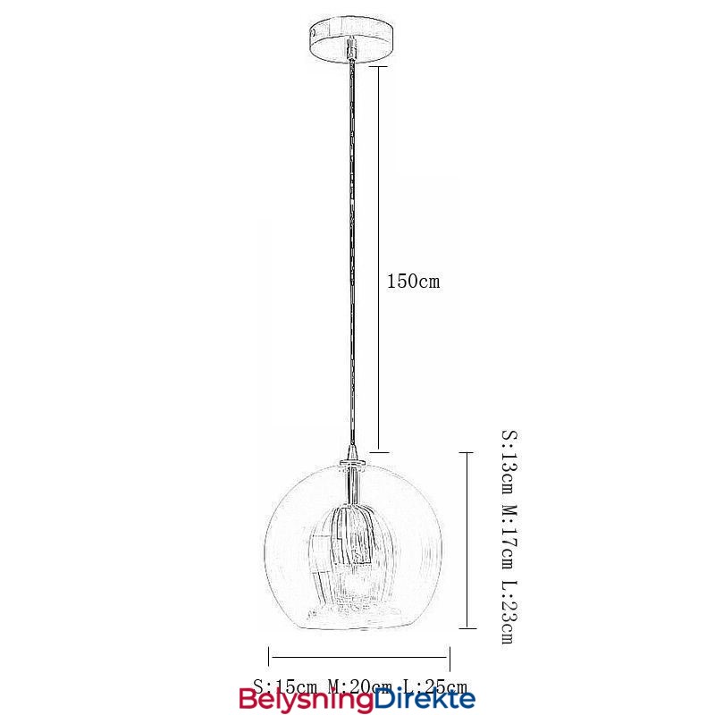 Moderne Glass Pendellampe Med Enkelt Hode