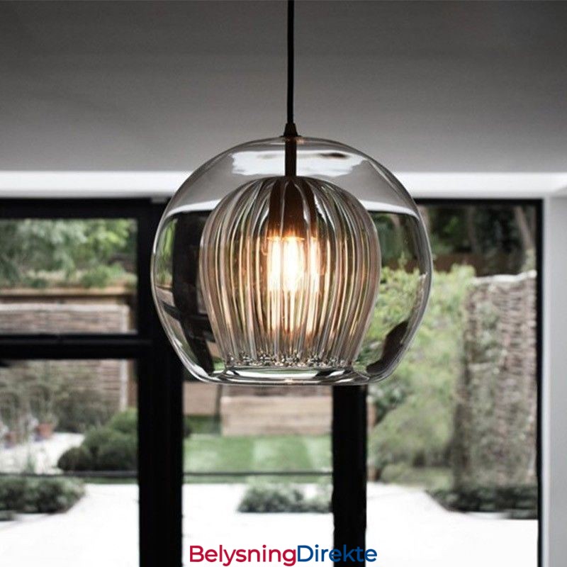 Moderne Glass Pendellampe Med Enkelt Hode