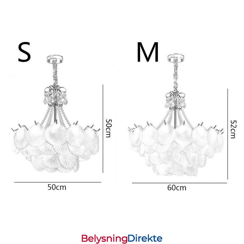 Europeisk Glass Pendellampe Postmodern Kamskjell Hengelampe