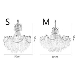Europeisk Glass Pendellampe Postmoderne Bladformet Hengelampe