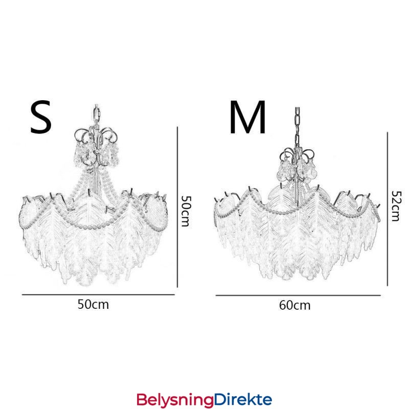 Europeisk Glass Pendellampe Postmoderne Bladformet Hengelampe